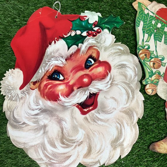 Vintage Christmas Cardboard Cutout Decorations Mid Century - Picture 6 of 12